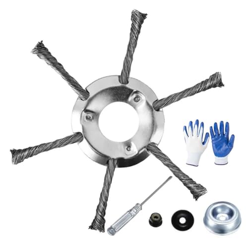 Testa decespugliatore in filo di acciaio per decespugliatore – Testa mangiatore di erbacce da 20,3 cm con mandrino da 25,4 mm, lama decespugliatore in acciaio al carbonio resistente per erba, erbacce