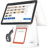 【IMPRIMANTE INTÉGRÉE】 : Caisse enregistreuse intelligente pour petites entreprises avec imprimante thermique intégrée de 58 mm, impression rapide et écriture claire. L'écran prend en charge la rotation multi-angles, permettant diverses postures de travail pour une plus grande détente.