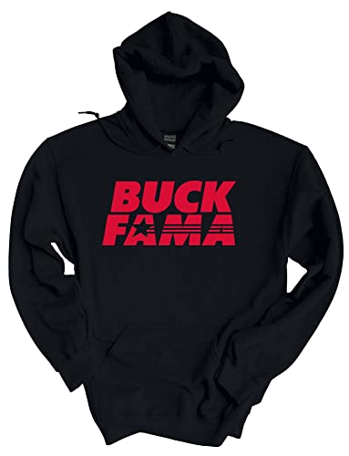 Trenz Shirt Company Georgia Hoodie Football Team Color Red and Black Georgia Buck Fama Funny Bulldogs Mens Hooded Sweatshirt-blk-5xl
