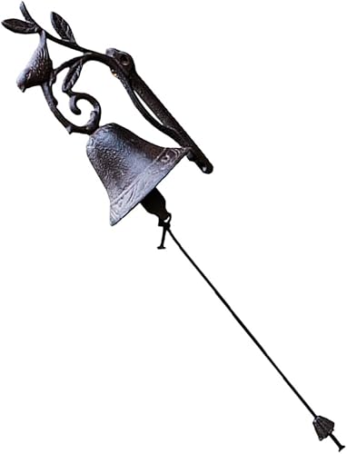 Abaodam Campana de puerta rústica de hierro fundido como campana de puerta de entrada, pájaros pequeños, vintage, para colgar en la pared, antigua