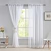 Home Brilliant Net Curtains for Windows 45 Drop, Sheer Curtains White Short Woven Voile Net Curtains for Kitcken Living Room Bedroom Window Treatment, Set of 2, 54 x 45 inches #2