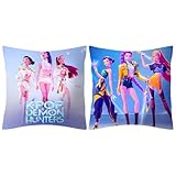 2 Pack Kpop Demon Hunters Pillow Covers, 18' x 18' Kpop Group Themed, 2 Unique Designs, Soft Decorative Pillowcases for Fans, Bedroom & Gifts