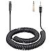 Fezzlo K702 Cable Coiled Aux Cord Compatible with AKG Q701 K712 K240 K240S K240MKII K141 K171 K181 K271 K271S K271MKII K241 K175 K275 Headphone Audio Cable Wire with 6.35mm Adapter