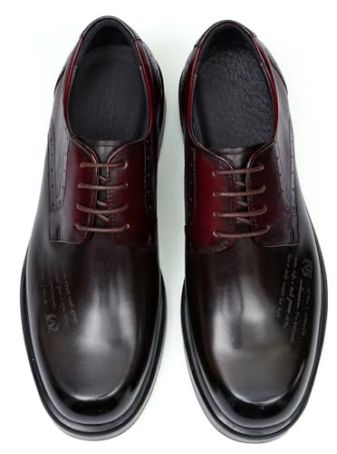 Mens Oxfords Formal Dress Derby Genunie Leather Two Tone Shoes Plain Toe Modern Suit Shoes Fashion Prom Wedding Tuxedo Business Casual Lightweight Comfortable Shoes for Men3