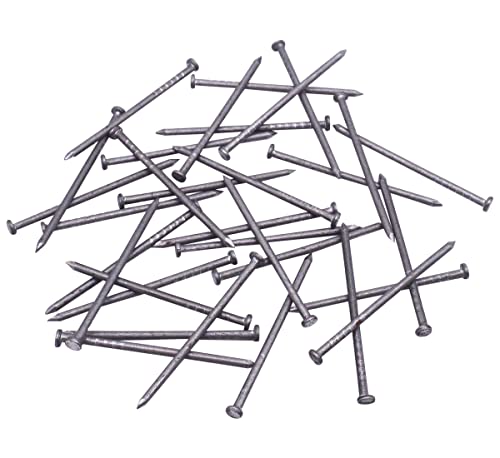 SKIR'CO (300 piezas) Clavos de construcción de acero de 1,4 x 40 mm, cabeza redonda plana, clavos de alambre comunes multiusos para madera