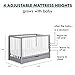 Carter's by DaVinci Colby 4-in-1 Convertible Crib with Trundle Drawer in Grey and White, Greenguard Gold Certified, Undercrib Storage
