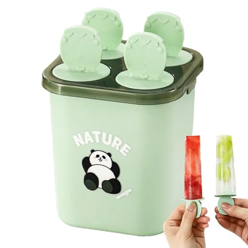 Mimoqk Moldes de helado – 4 cavidades fáciles de desmoldar – Molde para polos de hielo, para niños, padres, verano, fiestas en casa, citas, camping, vacaciones, jugos, mermeladas de leche, yogur