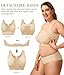 BRABIC Front Closure Post Surgery Compression Wireless Everyday Bras for Women Mastectomy Support (XX-Large, Beige)