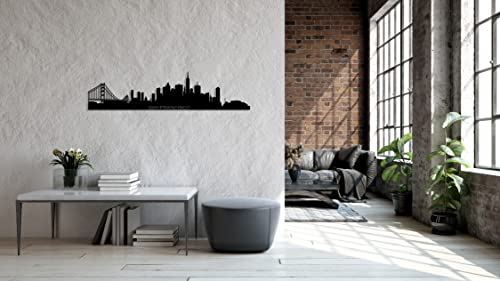 Reincarvation San Francisco City Silhouette Metal Wall Art | San Francisco Skyline Metal Wall Decor | Home Living Room Decoration | Wall Hangings (Metal, 18X5 Inch) #TOP7