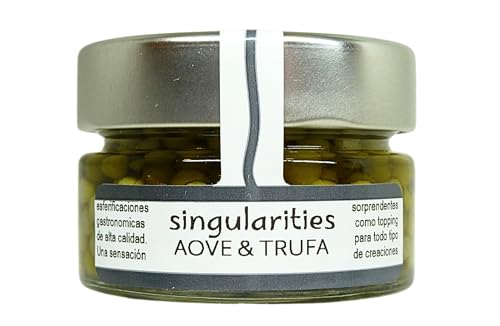 Singularities sabores - Esferificaciones de Aceite de Oliva Virgen Extra & Aroma de Trufa Blanca - Perlas de Aceite Aromatizado Gourmet para Aliño o Decoración - 55 g