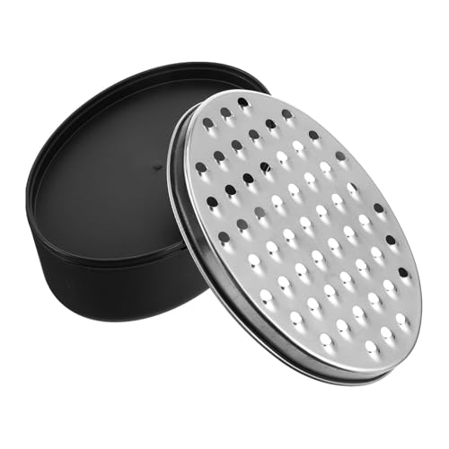 OHPHCALL Rallador de Queso Multifunción en Acero Inoxidable y Plástico, Cortador de Verduras Práctico Recipiente Ovalado Negro, Adecuado para Hogar, Camping y Uso Doméstico