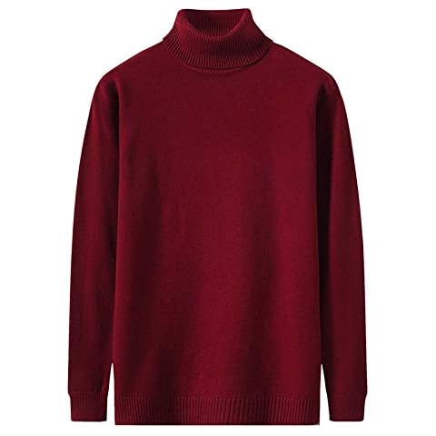 Mens Turtleneck Pullover Jumpers Roll Neck Polo Turtleneck Twist Ribbed Knitted Sweater Full Long Sleeve Pullover Casual Basic High Roll Neck Turtle Neck Tops Cover