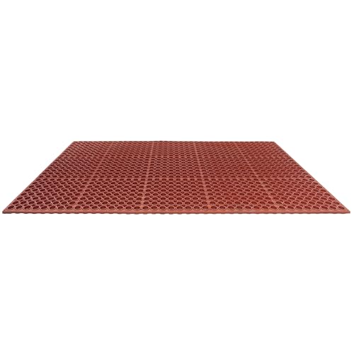 Winco Anti-Fatigue Floor Mat, 3-Feet x 5-Feet x 3/4-Inch, Grease-Resistant Red
