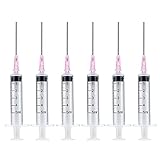 Wikult 6PCS 5ML/CC Ink Filling Plastic Syringe Set with Blunt Stainless Needle Tip for Fountain Pen, Printer - Image 6