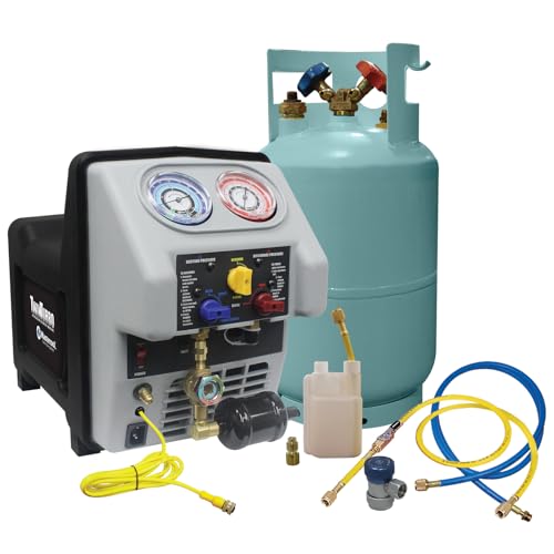 Mastercool 69360 R134a Automotive Refrigerant Recovery System – Includes 30 lb DOT Tank, 1/2 HP Dual-Piston Oil-Less Compressor, Fast Recovery with Coupler for Vehicle A/C