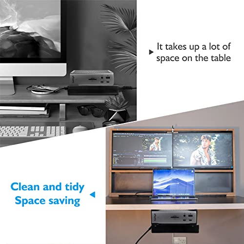 Under Desk Holder for Thunderbolt 4 Dock/Thunderbolt 3 Dock and Power Cable, Under Desk Iron Storage Rack for TS4 / TS3 Plus, No Drill, Easy Install with All Hardware Included - Cosy Home Interiors Under Desk Holder for Thunderbolt 4 Dock/Thunderbolt 3 Dock and Power Cable, Under Desk Iron Storage Rack for TS4 / TS3 Plus, No Drill, Easy Install with All Hardware Included - Image 5