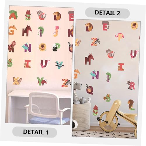 Vinilo decorativo alfabeto y animales para pared, 26 piezas miniatura 3