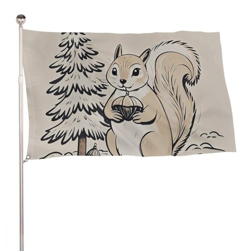 Drapeau de jardin écureuils 152x243 cm grand format lavable pour décoration extérieure saisonnière