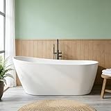 67' Acrylic Freestanding Soaking Bathtub, Free Standing Tub, Stylish Stand Alone Contemporary Soaking Tub with Integrated Overflow and Drain In Chrome, cUPC Certified