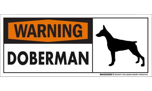 [MAGSIGN] �h�[�x���}�� �X�e�b�J�[ ���� �x�� �p�� WARNING DOBERMAN ���O�p(�h��/�ϐ�+�ό��d�l) S�T�C�Y ���{��