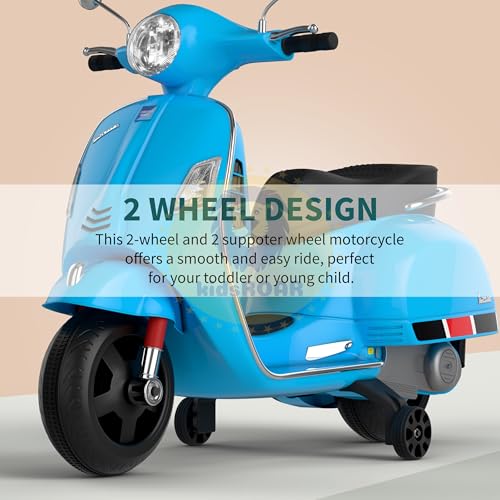 Image of KidsROAR 12V Electric Bike for Kids with Remote Control, Battery Operated Scooter Bike for Boys & Girls, Wide Seat, Music & Lights, Safe Ride-On for 2-6 Years, Manual & Remote Control (Blue)