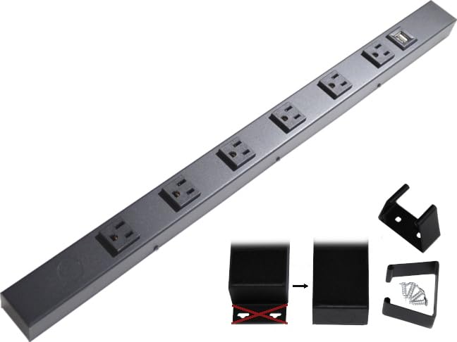 24” Hardwired Power Strip (NO Power Cord), 6 Vertical Outlets (NOT Tamper Resistant), NO Ears (Without mounting tabs), 15A (NOT a 20 Amp Unit), USB,