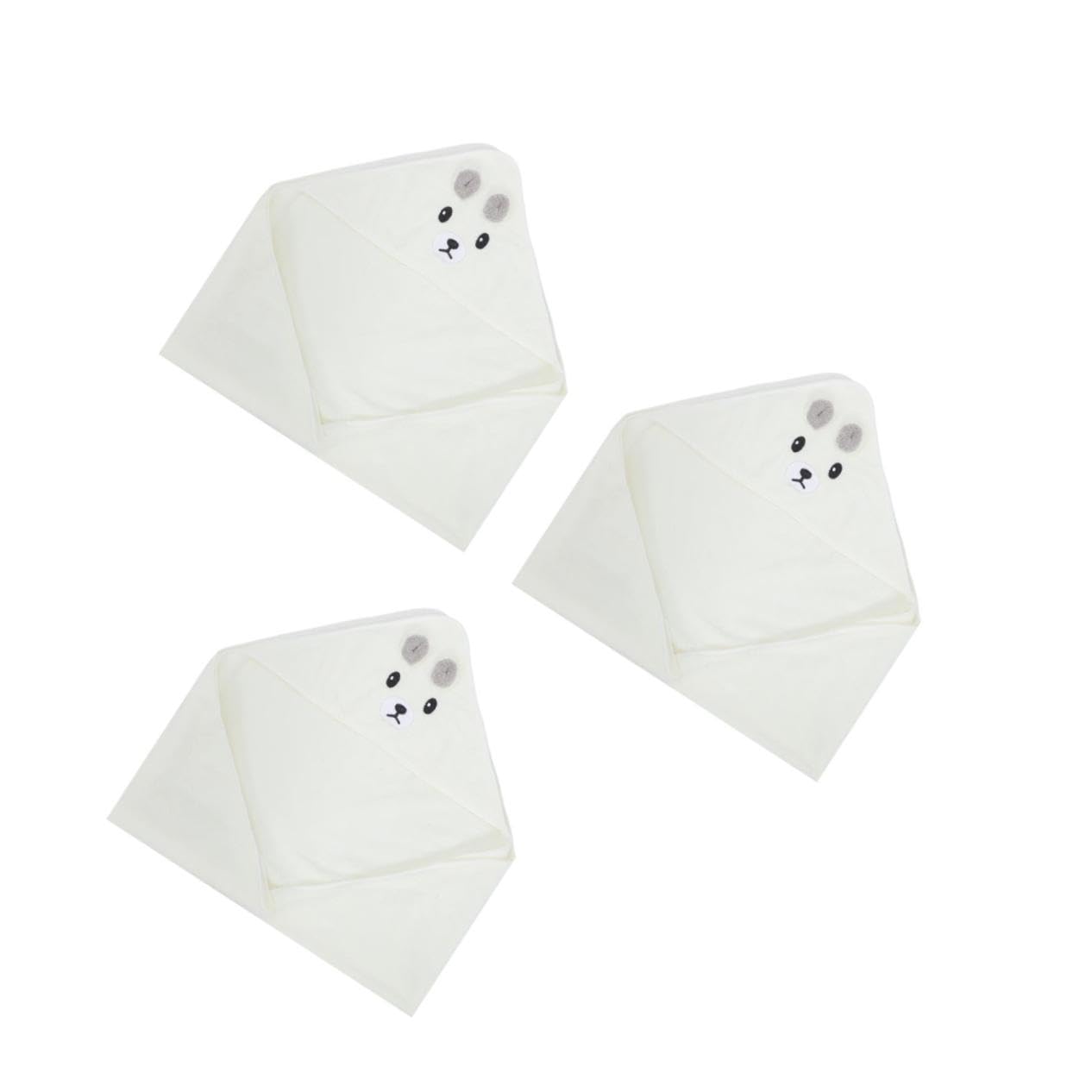Toyvian 3pièces Serviette De Bain à Capuche pour Garçon Fille Ensemble De Serviettes Éponge avec Design Cartoon pour Nés Couleur Aléatoire