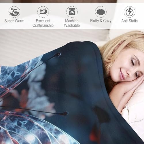 Couverture papillon douce en flanelle pour soirées sur le canapé - 6