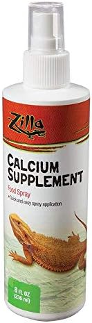 Zilla Reptile Health Supplies Calcium Supplement Food Spray, 8-Ounce (3 Pack)