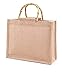 Xyhbava Borsa per la Spesa Portatile, Borsa per la Spesa in Juta Portatile Borsa per la Spesa Borsa in bambù con Manici ad Anello Tote Chiaro,per la Spesa, per Natale, Compleanno, Shopping (B)