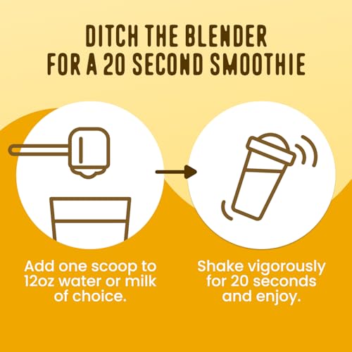 Image of FlavCity Banana Bread Protein Shake Powder, All in One Smoothie + Collagen Peptides, Reishi & Cordyceps - Focus, Skin, Hair & Joint Support - 100% Grass Fed Whey & Real Bananas, 20 Servings