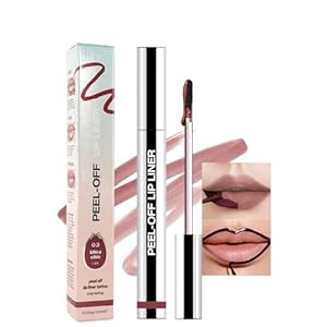 Matte Liquid Lip Stain Peel Off Lip liner Tattoo, Brownish Red Matte Peel Off Lip Stain, Long Lasting Waterproof Lipstick Lip Gloss Stain, Transfer-proof for All Skin Types, 0.12 fl oz 03#
