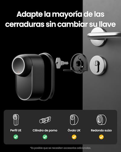 Miniatura 6 de Switchbot Lock Ultra, Cerradura Inteligente Wifi Con Teclado De Pantalla Táctil, Huella Dactilar, Cerradura Electrónica Con Batería Recargable, Compatible Con Cilindro Europeo, Matter Alexa Google