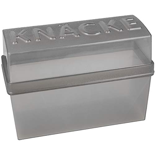 COM-FOUR 2x crispbread jars with lids, airtight, storage boxes, approx. 20 x 9 x 14 cm (gray + white) - Image 2