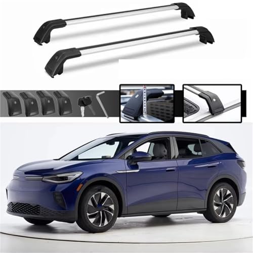 Barras de techo para VW ID.4 2021-2025 carga ajustable con cerradura de seguridad 2 piezas 2