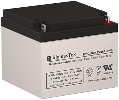 SigmasTek SP12-26 NB - 12V 26AH NB SLA Battery - Replaces: Yuasa NP23-12B, NP24-12B, NP24-12, Power Sonic PS-12260-NB, Power Patrol BSL1146, SLA1145, SLA1146-NB, Universal Power UB12260 (D5747)