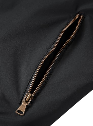 HOOD CREW Men’s Bomber Jackets Fall Winter Warm Windbreakers Zip Up Casual Lightweight Jacket Padded Coats with Pocket4