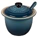 Le Creuset Stoneware Condiment Pot with Spoon, 6 3/4-Ounce, Marine