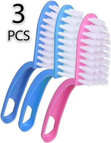 مجموعة فرش بلاستيك متعددة الأغراض لتنظيف الأسماك والخضروات، 3 قطع، متعددة الألوان