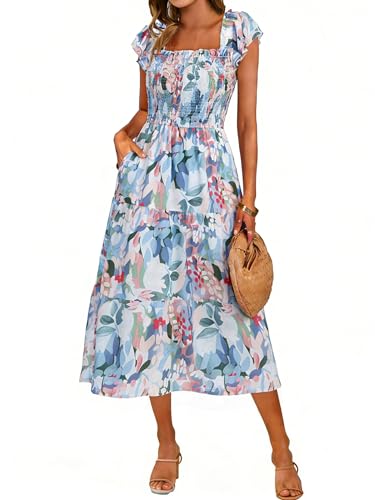 Simplee Women Floral Summer Sun Dress Flutter...