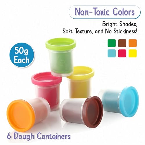 Image of Chanak Toys Play Dough Ice Cream Maker Set, Safe Non-Toxic Dough Ice Cream Maker Including 6 Color Dough Tubes Each 50g + 1(100gm) for Boys Girls, Above 3+ Age (White)