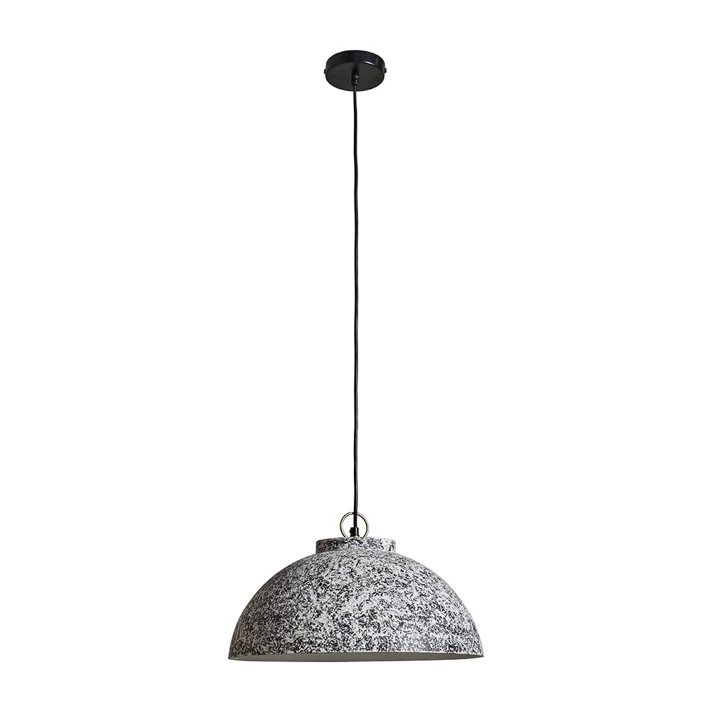 Minisun Including Bulb | Contemporary Grey & White Fractal Textured Ceiling Pendant Light Fitting | Pendant Lights, Home Décor & Improvement Essential | Includes Bulb [2700K Warm White] Size 1
