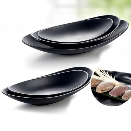 OSALADI 2pcs Bandejas Negras de Melamina para Sushi miniatura 6