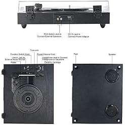Record Player Vintage Turntable 3-Speed Vinyl Player Record Player with Built-in Stereo Speaker - Les Beatles, Paul McCartney, John Lennon, RIngo Starr, George Harrison Record Player Vintage Turntable 3-Speed Vinyl Player Record Player with Built-in Stereo Speaker – Image 4