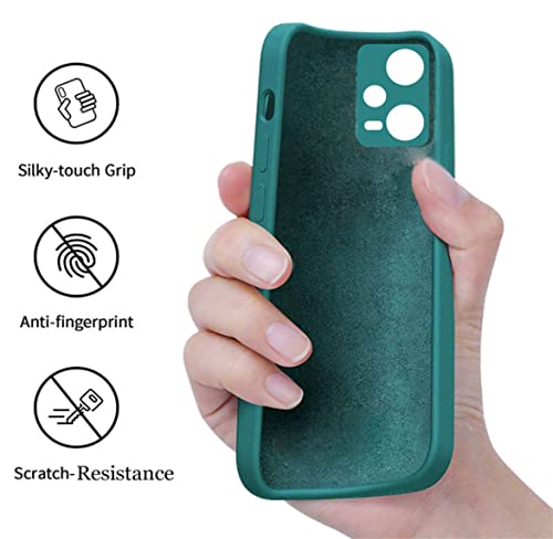 Image of A rtistque Liquid Silicone Back Cover Case for Mi Redmi Note 12 Pro Plus 5G Matte Shockproof TPU Soft Flexible with Camera Protection - Green