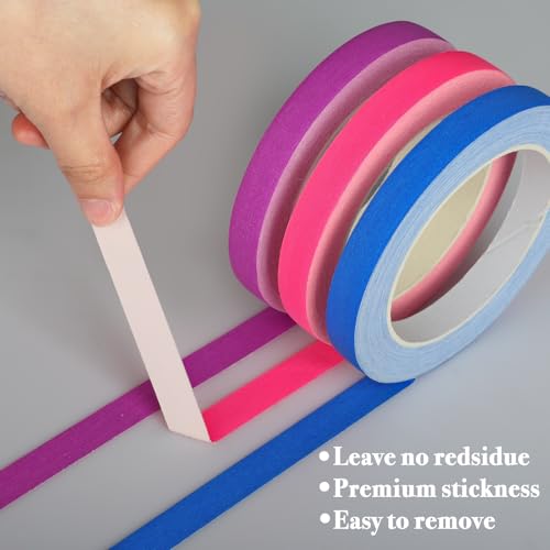 Image of GEYYANG Spike Tape, Blue Fluorescent Gaffers Tape 1 /2 inch x 20 Yards, Black Light UV Reactive, Multipurpose Fluorescent Spike Tape for Stage Marking, Party and Art Crafts