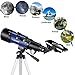 Telescope for Kids Beginners, 70mm Aperture 400mm Astronomical Refracting Telescope for Adults Students - Travel Telescopes with Tripod, Phone Adapter(Ocean Blue)
