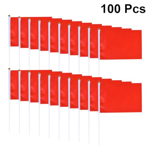 Mini drapeaux carrés rouges en polyester résistant et ultra léger lot de 100 Gatuida