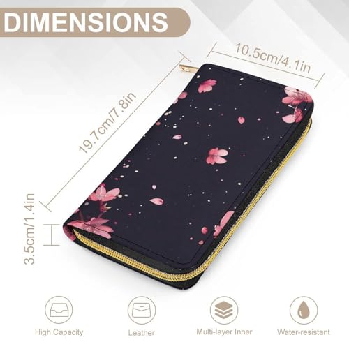 Cherry Flowers Wristlet Wallets for Men Women Leather Purse Clutch Cute Card Holder2