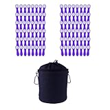 48 Wäscheklammern Soft Grip Softgrip Soft Touch Softtouch (96xLila, 1xBlau)